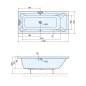 Aqualine Baignoires - Baignoire rectangulaire NISA, 1700x750x420 mm, blanc A1775 Aqualine Baignoires - Baignoire rectangulaire NISA, 1700x750x420 mm, blanc A1775