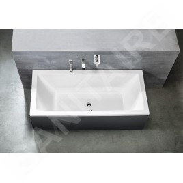 Aqualine Baignoires - Baignoire rectangulaire NISA, 1700x750x420 mm, blanc A1775