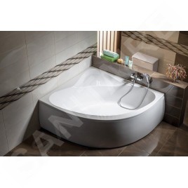Aqualine Baignoires - Baignoire d'angle DYJE, 1500x1500x420 mm, blanc A1550
