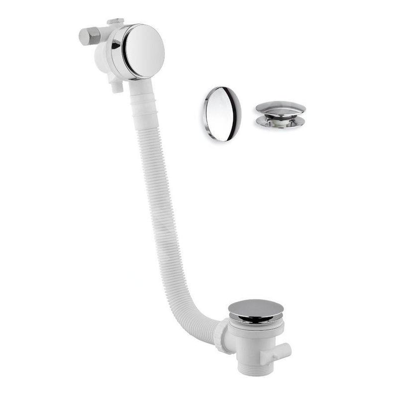 Sapho Senator - Garniture de vidage avec remplissage, ClickClack, longueur 900 mm, bonde 72 mm, inox VR269028