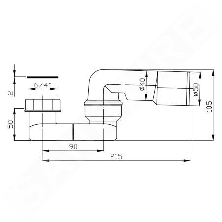 Sapho Siphons - Siphon 1 1/2x40/50 mm, hauteur 52 mm, blanc 71693