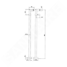 Sapho Reitano Rubinetteria Airtech - Raccordement pour installation du mitigeur au sol, 2 pièces, chrome 9881