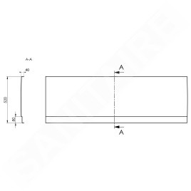 Polysan Couvert - Panneau frontal gauche 130 L, 1300 x 520 mm, blanc 72867