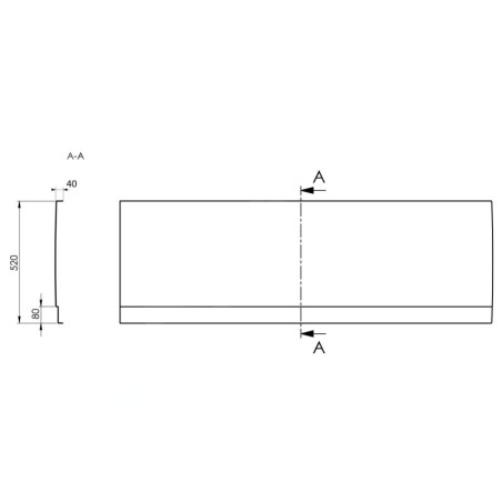 Polysan Couvert - Panneau frontal droit 170 R, 1700 x 520 mm, blanc 72860