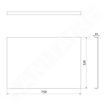 Polysan Couvert - Panneau latéral 75, 750 x 590 mm, blanc 72855