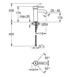 Grohe Essence - Mitigeur de lavabo S, chrome 23590001