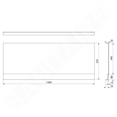 Polysan Couvert - Panneau frontal 130, 1300 x 520 mm, blanc 72852