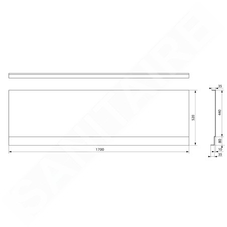 Polysan Couvert - Panneau frontal 170, 1700 x 520 mm, blanc 72848