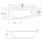 Aqualine Céramique - Baignoire Opava 1600x700x440 mm, gauche, blanc C1670 Aqualine Céramique - Baignoire Opava 1600x700x440 mm, gauche, blanc C1670