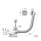 Alcadrain Garnitures de vidage - Kit vidange et trop-plein pour baignoire, longueur 800 mm, chromé A51CR-80 Alcadrain Garnitures de vidage - Kit vidange et trop-plein pour baignoire, longueur 800 mm, chromé A51CR-80