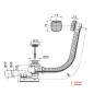 Alcadrain Garnitures de vidage - Kit vidange et trop-plein pour baignoire, longueur 800 mm, chromé A51CRM-80 Alcadrain Garnitures de vidage - Kit vidange et trop-plein pour baignoire, longueur 800 mm, chromé A51CRM-80