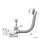 Alcadrain Garnitures de vidage - Garniture de vidange et de trop-plein pour baignoire, longueur 570 mm, chrome A55K Alcadrain Garnitures de vidage - Garniture de vidange et de trop-plein pour baignoire, longueur 570 mm, chrome A55K