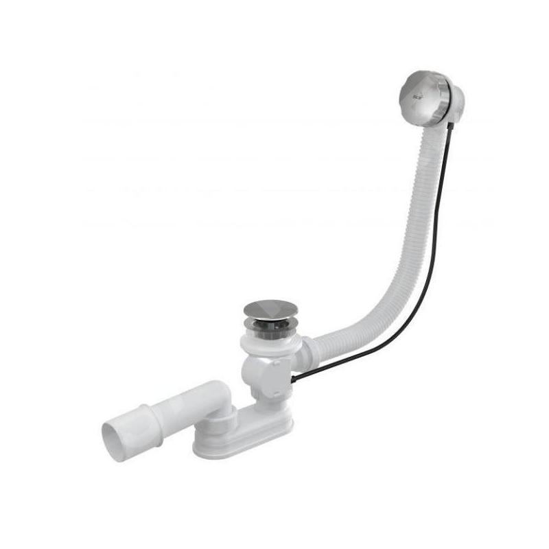 Alcadrain Garnitures de vidage - Kit vidange et trop-plein pour baignoire, longueur 800 mm, chromé A55KM-80 Alcadrain Garnitures de vidage - Kit vidange et trop-plein pour baignoire, longueur 800 mm, chromé A55KM-80