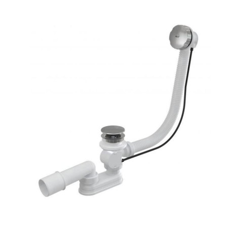 Alcadrain Garnitures de vidage - Kit vidange et trop-plein pour baignoire, longueur 800 mm, chromé A55KM-80