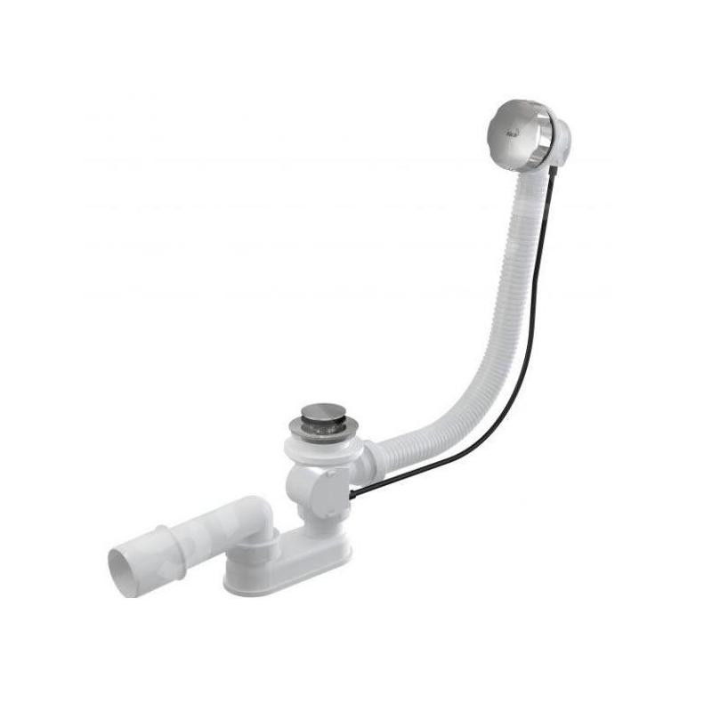 Alcadrain Garnitures de vidage - Kit vidange et trop-plein pour baignoire, longueur 1000 mm, chromé A55K-100 Alcadrain Garnitures de vidage - Kit vidange et trop-plein pour baignoire, longueur 1000 mm, chromé A55K-100