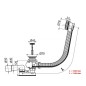 Alcadrain Garnitures de vidage - Kit vidange et trop-plein pour baignoire, longueur 1000 mm, chromé A55K-100 Alcadrain Garnitures de vidage - Kit vidange et trop-plein pour baignoire, longueur 1000 mm, chromé A55K-100