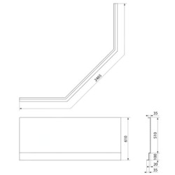 Polysan Accessoires - Panneau frontal Floss, longueur 1450 mm, blanc 98813