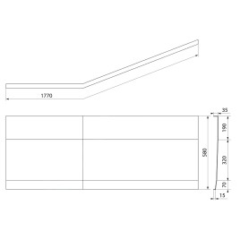 Polysan Tigra - Panneau de revêtement frontal 170 L, blanc 90312