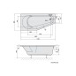 Polysan Baignoires - Baignoire asymétrique Tigra L, 1700 x 800 x 460 mm, blanc 90111 Polysan Baignoires - Baignoire asymétrique Tigra L, 1700 x 800 x 460 mm, blanc 90111