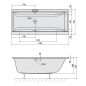 Polysan Baignoires - Baignoire Cleo, 1700 x 750 x 480 mm, blanc 94611 Polysan Baignoires - Baignoire Cleo, 1700 x 750 x 480 mm, blanc 94611