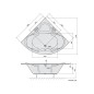 Polysan Baignoires - Baignoire d´angle SIMONA, 1400 x 1400 x 440 mm, blanc 96111 Polysan Baignoires - Baignoire d´angle SIMONA, 1400 x 1400 x 440 mm, blanc 96111