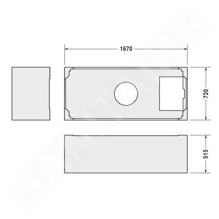 Duravit Accessoires - Support pour baignoire D-Code, 1700x750 mm 790473000000000