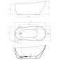 Aqualine Baignoires - Baignoire autoportante Tisa, 1700x800 mm, blanc E1780 Aqualine Baignoires - Baignoire autoportante Tisa, 1700x800 mm, blanc E1780
