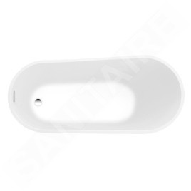 Aqualine Baignoires - Baignoire autoportante Tisa, 1700x750 mm, blanc E1575