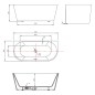 Aqualine Baignoires - Baignoire autoportante Tajo 1700x800 mm, blanc E1980 Aqualine Baignoires - Baignoire autoportante Tajo 1700x800 mm, blanc E1980