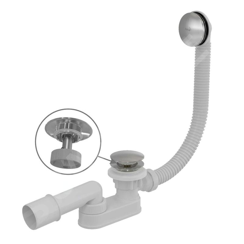 Alcadrain Garnitures de vidage - Kit vidange et trop-plein baignoire, longueur 570 mm, Click-Clack, chromé A507CKM Alcadrain Garnitures de vidage - Kit vidange et trop-plein baignoire, longueur 570 mm, Click-Clack, chromé A507CKM