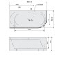 Polysan Monolith - Baignoire asymétrique Astra L, 1600x750x600 mm, gauche, blanc 33611M Polysan Monolith - Baignoire asymétrique Astra L, 1600x750x600 mm, gauche, blanc 33611M