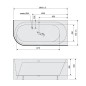 Polysan Monolith - Baignoire asymétrique Astra R 1600x750x600 mm, droite, blanc 34611M Polysan Monolith - Baignoire asymétrique Astra R 1600x750x600 mm, droite, blanc 34611M