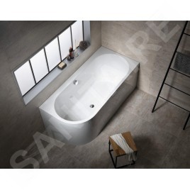 Polysan Monolith - Baignoire asymétrique Astra R 1600x750x600 mm, droite, blanc 34611M