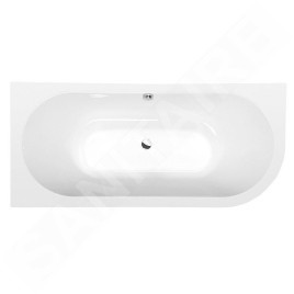 Polysan Monolith - Baignoire asymétrique Viva L, 1800x750x600 mm, gauche, blanc 72099M