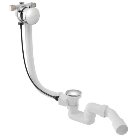 Bruckner Accessoires - Ensemble vidage et trop-plein pour baignoire, avec remplissage, bovden 550 mm, chromé 164.255.1