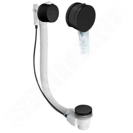 Polysan Accessoires - Garniture de vidage et de trop-plein pour baignoire, avec alimentation, avec bowden, longueur 975 mm,