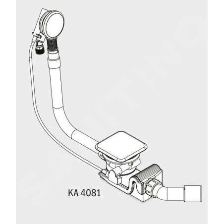 Kaldewei Accessoires - Badafvoer- en overloopset, met vulling, KA 4081, wit 687772020001