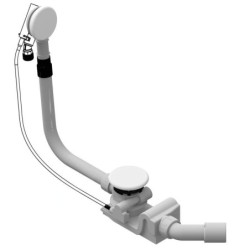 Kaldewei Accessoires - Garniture de vidage et trop-plein pour baignoire, avec remplissage, KA 4041, blanc 687772100001