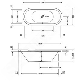 Duravit Starck - Baignoire 1800x800 mm, blanc 700009000000000