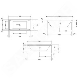 Duravit Starck - Baignoire 1800x900 mm, blanc 700052000000000