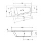 Duravit Paiova - Baignoire asymétrique, 1700x1000 mm, gauche, blanc 700212000000000 Duravit Paiova - Baignoire asymétrique, 1700x1000 mm, gauche, blanc 700212000000000