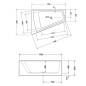 Duravit Paiova - Baignoire asymétrique, 1700x1300 mm, avec panneau, gauche, blanc 700266000000000 Duravit Paiova - Baignoire asymétrique, 1700x1300 mm, avec panneau, gauche, blanc 700266000000000