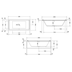 Duravit Starck - Baignoire 2000x1000 mm, blanc 700341000000000