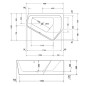 Duravit Paiova 5 - Baignoire asymétrique, 1900x1400 mm, avec panneau, droite, blanc 700397000000000