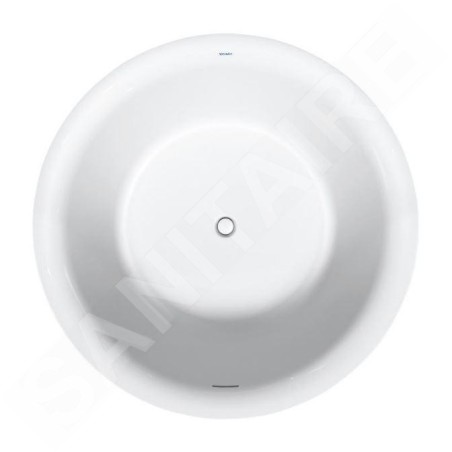 Duravit White Tulip - Baignoire îlot, diamètre 1400 mm, ClickClack, blanc 700470000000000