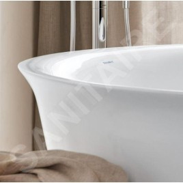 Duravit White Tulip - Baignoire îlot, diamètre 1400 mm, ClickClack, blanc 700470000000000
