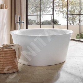 Duravit White Tulip - Baignoire îlot, diamètre 1400 mm, ClickClack, blanc 700470000000000