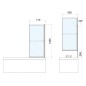 Polysan Kagera - Paroi de baignoire pneumatique 710 mm, noir mat/verre clair 30336B