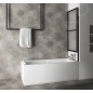 Polysan Kagera - Paroi de baignoire pneumatique 710 mm, noir mat/verre clair 30336B