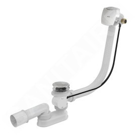 Alcadrain Garnitures de vidage - Kit vidange et trop-plein de baignoire avec remplissage, longueur 1000 mm, chromé A564CRM1-100